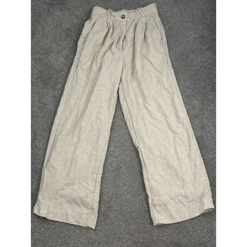 Abercrombie Fitch Sloane Tailored Pants Women 26 Short Linen Blend